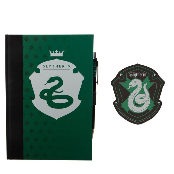 Harry Potter Slytherin Hardcover Journal and Pen Set with Gadget Decal - Picture 1 of 9